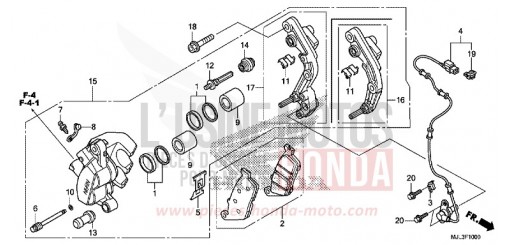 ETRIER DE FREIN AVANT NC750XDE de 2014